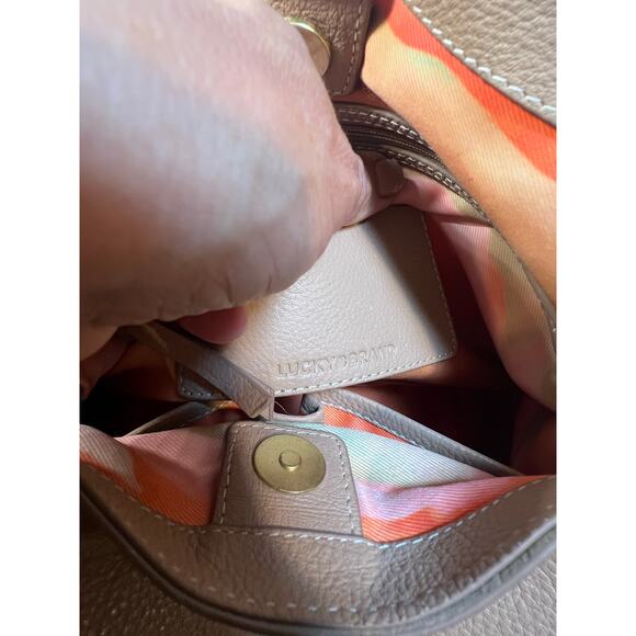 Lucky Brand 100% Leather Laya Sholder Bag Purse Handbag Color‎ Smoke Grey - Picture 5 of 9